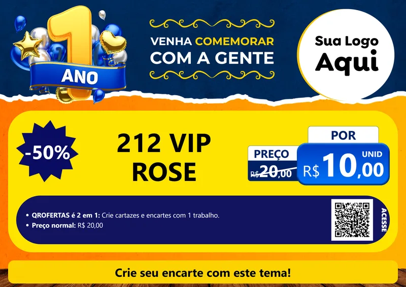 Modelo de Cartaz para Cartaz A4 Horizontal com o tema Um Ano de Aniversário para Perfumes
