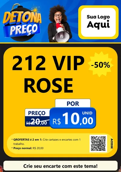Modelo de Cartaz para Cartaz A4 Vertical com o tema Detona Preços para Perfumes