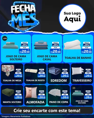 Modelo de Rede Social para Feed Instagram com o tema Fecha Mês para Cama, Mesa e Banho