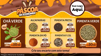 Modelo de TV para TV Horizontal com o tema Páscoa da Economia para Produtos Naturais