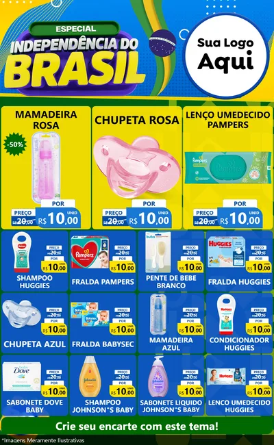 Modelo de Encarte para Encarte Grande com o tema Especial Independência do Brasil para Bebês