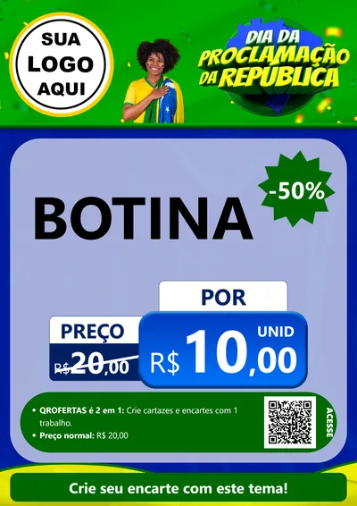 Modelo de Cartaz para Cartaz A4 Vertical com o tema Dia Da Proclamação Da República para Agropecuária
