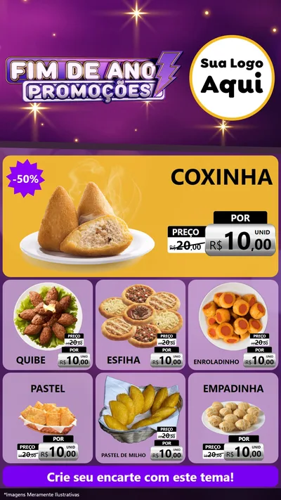 Modelo de Rede Social para Stories com o tema Fim de Ano Promoções para Salgadaria