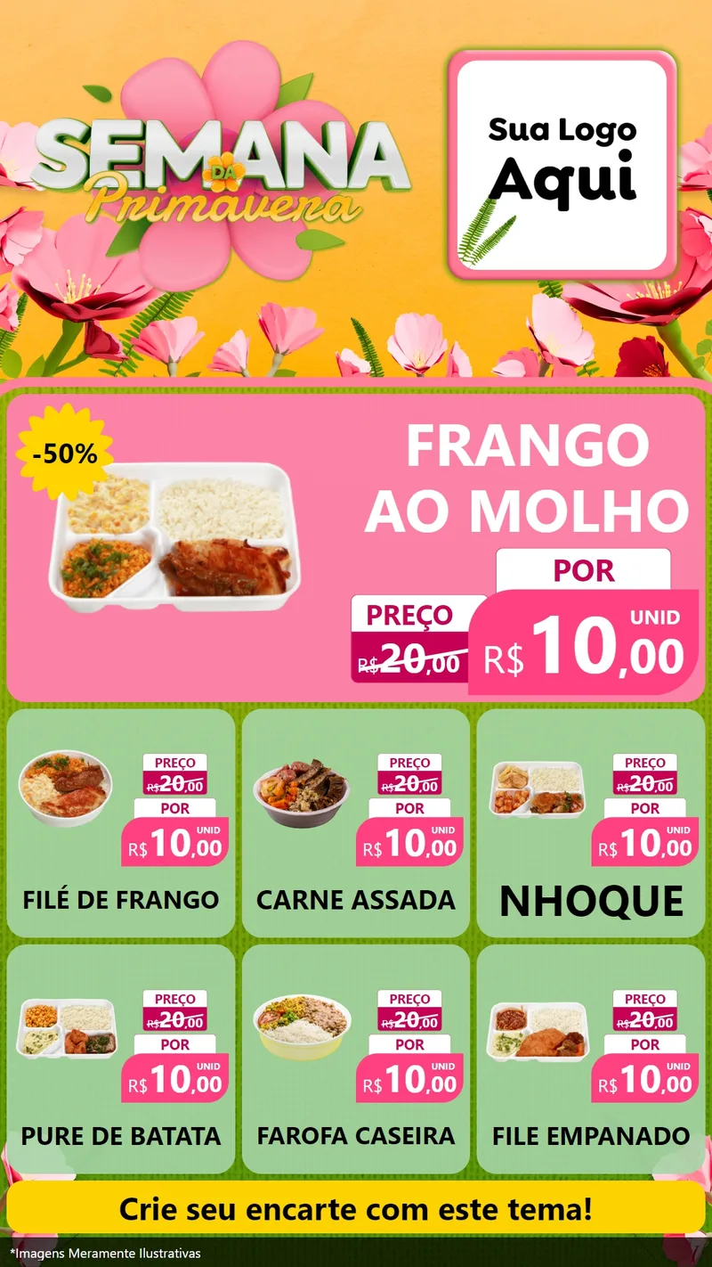 Modelo de Rede Social para Stories com o tema Semana da Primavera para Restaurante