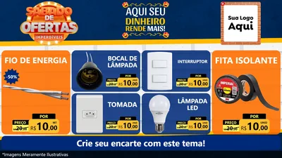 Modelo de TV para TV Horizontal com o tema Sábado de Ofertas Imperdíveis para Materiais Elétricos