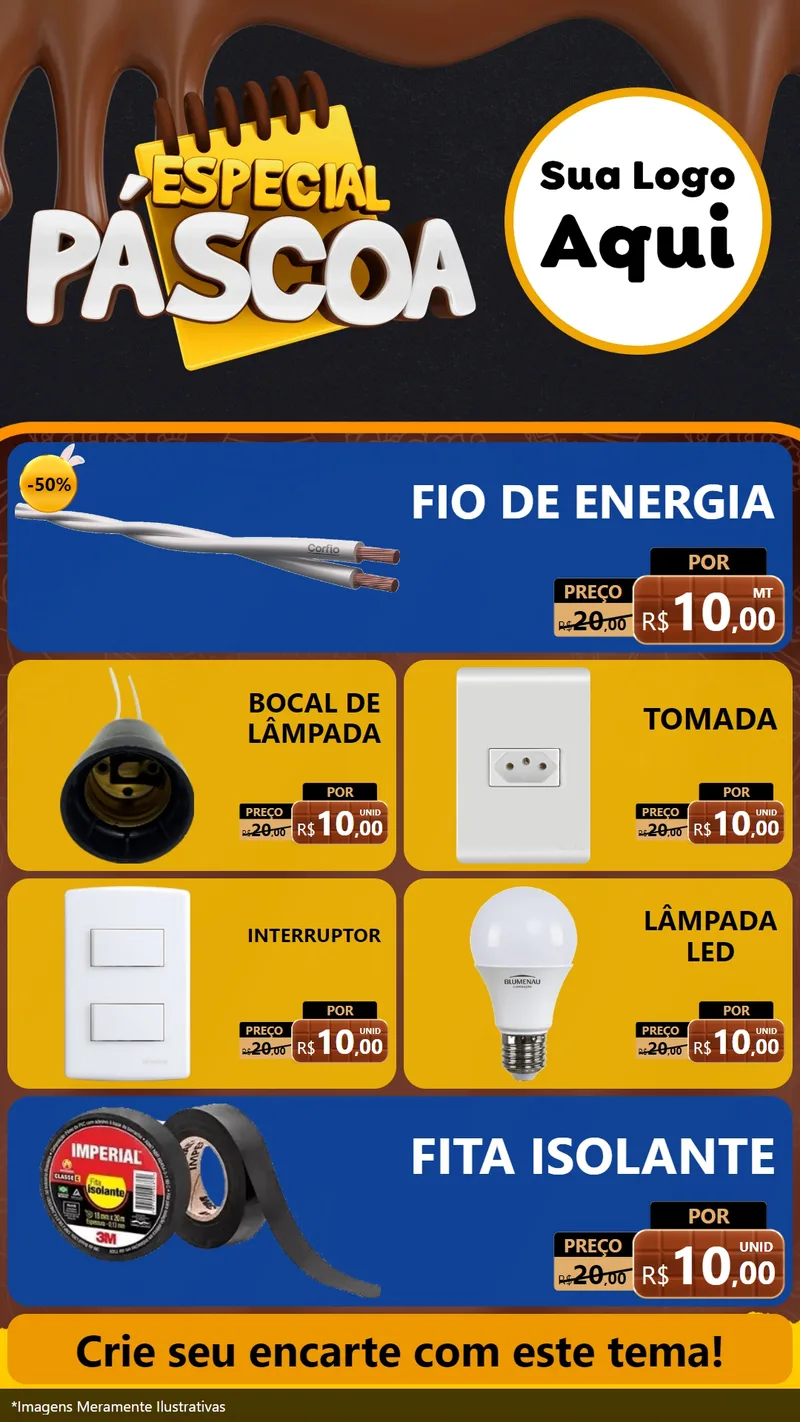 Modelo de TV para TV Vertical com o tema Especial Páscoa para Materiais Elétricos