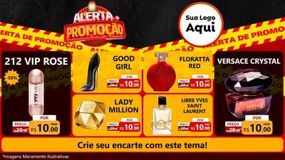 Modelo de TV para TV Horizontal com o tema Alerta de Promoção para Perfumes