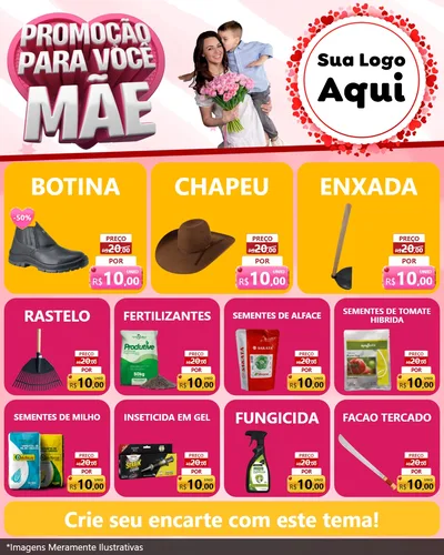 Modelo de Rede Social para Feed Instagram com o tema Promoção Para Você Mãe para Agropecuária