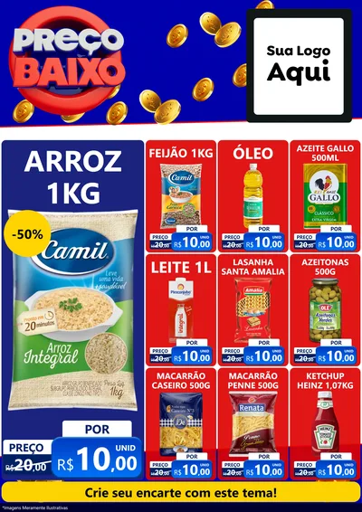 Modelo de Encarte para Encarte A4 Vertical com o tema Preço Baixo para Supermercado