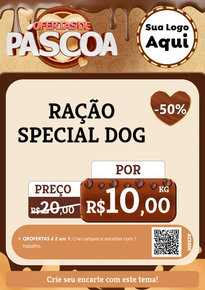 Modelo de Cartaz para Cartaz A4 Vertical com o tema Ofertas de Páscoa para Pet Shop