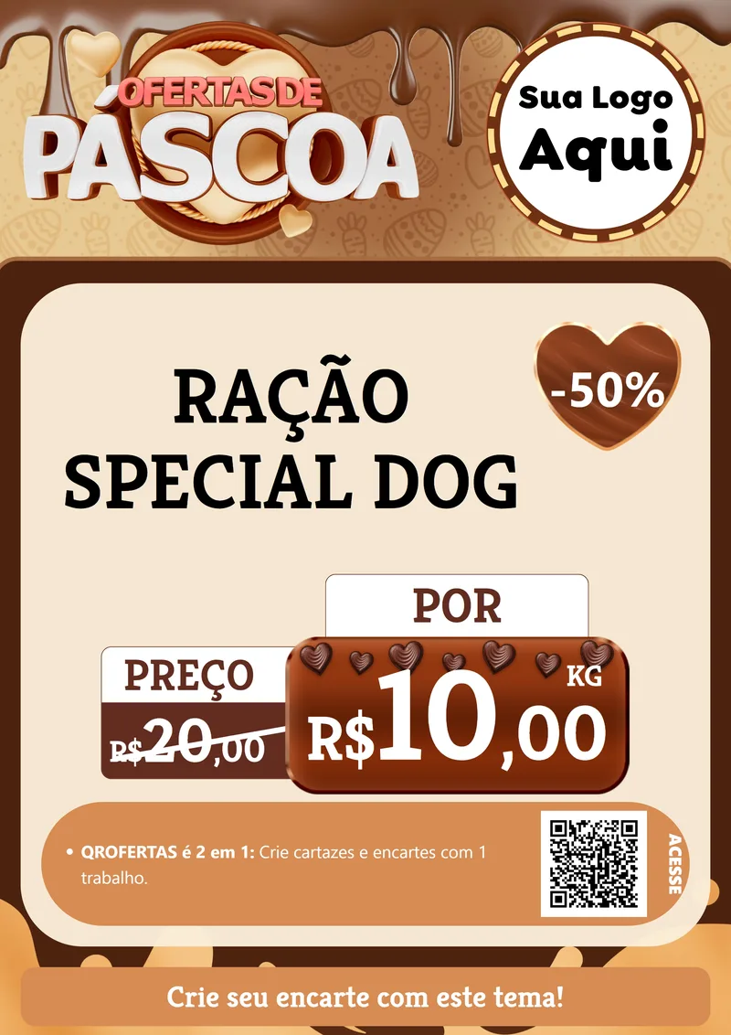 Modelo de Cartaz para Cartaz A4 Vertical com o tema Ofertas de Páscoa para Pet Shop