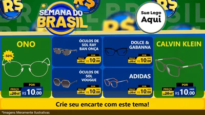 Modelo de TV para TV Horizontal com o tema Semana Do Brasil para Óticas