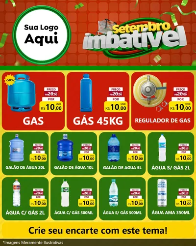 Modelo de Rede Social para Feed Instagram com o tema Setembro Imbatível para Água e gás