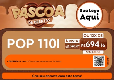 Modelo de Cartaz para Cartaz A4 Horizontal com o tema Páscoa de Ofertas para Concessionaria de Motos