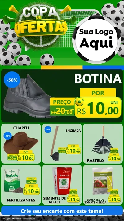 Modelo de Rede Social para Stories com o tema Copa De Ofertas para Agropecuária