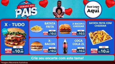 Modelo de TV para TV Horizontal com o tema Semana Dos Pais para Hamburgueria