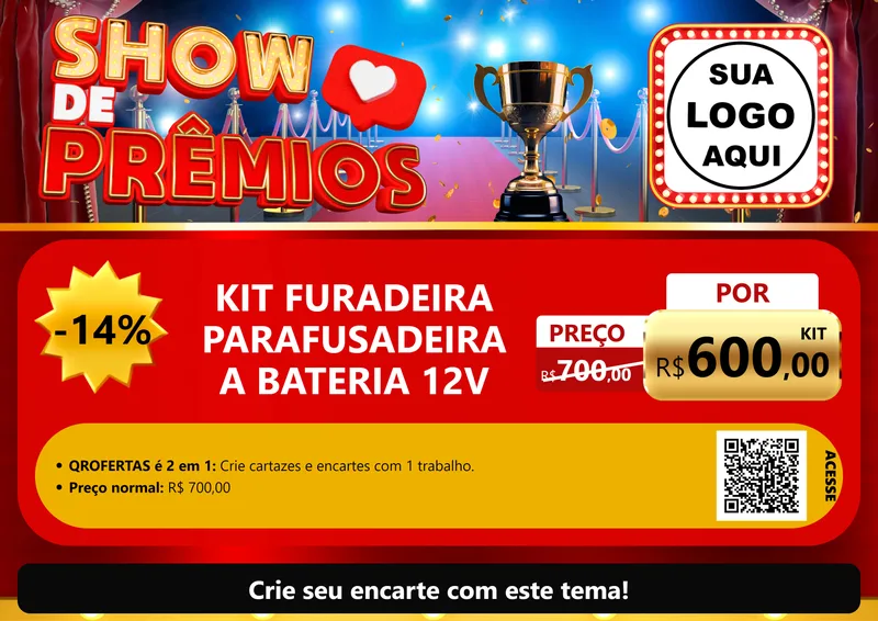 Modelo de Cartaz para Cartaz A4 Horizontal com o tema Show de Prêmios para Maquinas e Ferramentas