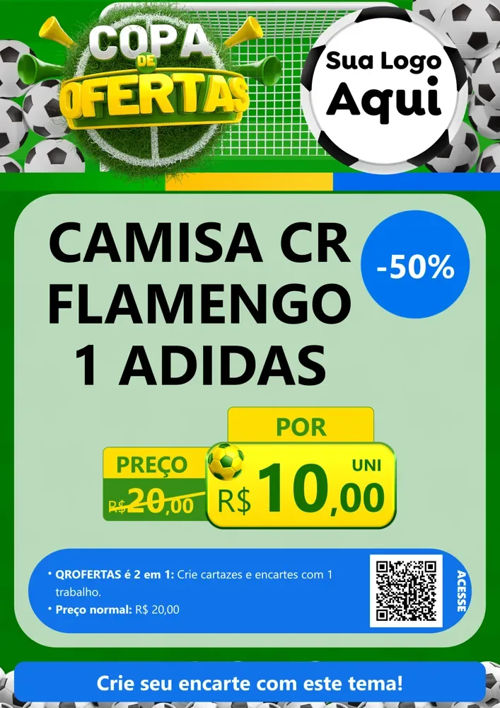 Modelo de Cartaz para Cartaz A4 Vertical com o tema Copa De Ofertas para Roupas e acessórios