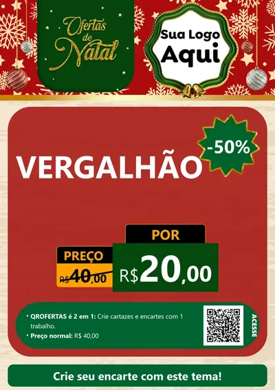 Modelo de Cartaz para Cartaz A4 Vertical com o tema Natal de Ofertas para Ferragens