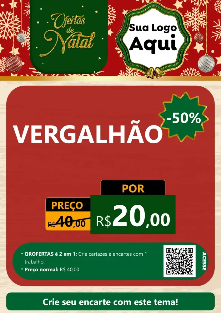 Modelo de Cartaz para Cartaz A4 Vertical com o tema Natal de Ofertas para Ferragens