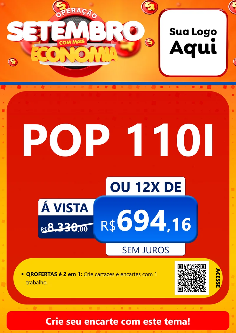 Modelo de Cartaz para Cartaz A4 Vertical com o tema Operação Setembro Com Muita Economia para Concessionaria de Motos