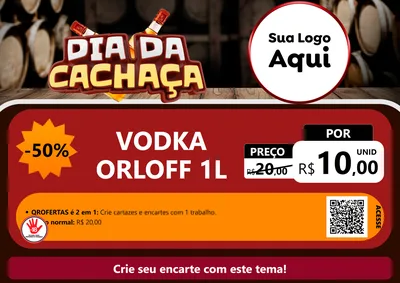 Modelo de Cartaz para Cartaz A4 Horizontal com o tema Dia da Cachaça para Distribuidora de bebidas