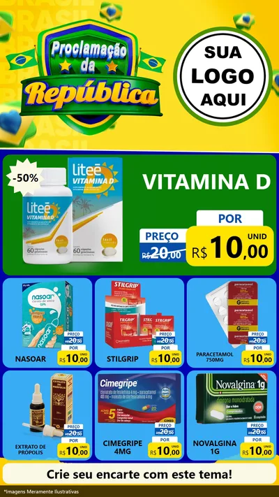 Modelo de Rede Social para Stories com o tema Proclamação da República para Farmácia