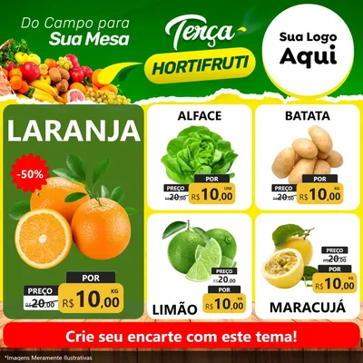 Modelo de Rede Social para Feed Facebook com o tema Terça hortifruti para Hortifrúti