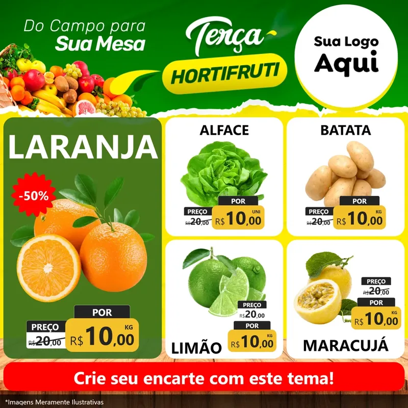 Modelo de Rede Social para Feed Facebook com o tema Terça hortifruti para Hortifrúti