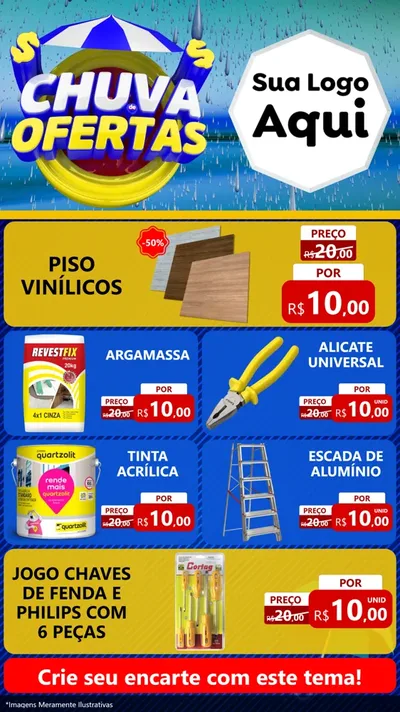 Modelo de TV para TV Vertical com o tema Chuva de Ofertas para Material para Construção