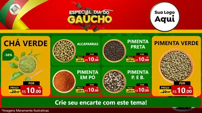 Modelo de TV para TV Horizontal com o tema Especial Dia do Gaúcho para Produtos Naturais