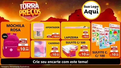 Modelo de TV para TV Horizontal com o tema Torra Preços para Papelaria