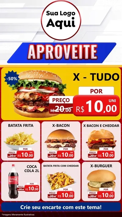 Modelo de Rede Social para Stories com o tema Aproveite para Hamburgueria