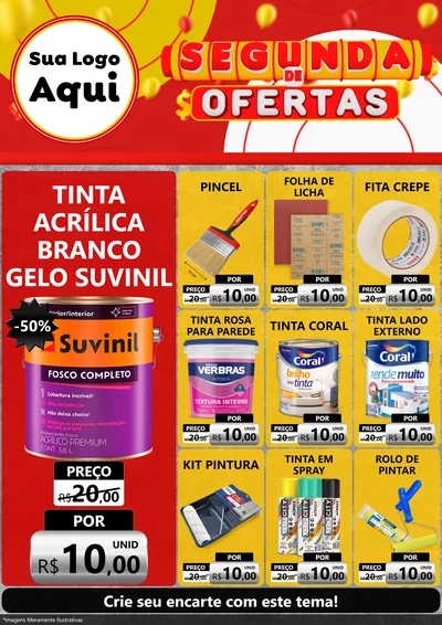 Modelo de Encarte para Encarte A4 Vertical com o tema Segunda de Ofertas para Tintas e Ferramentas