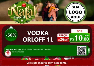 Modelo de Cartaz para Cartaz A4 Horizontal com o tema Natal Especial para Distribuidora de bebidas