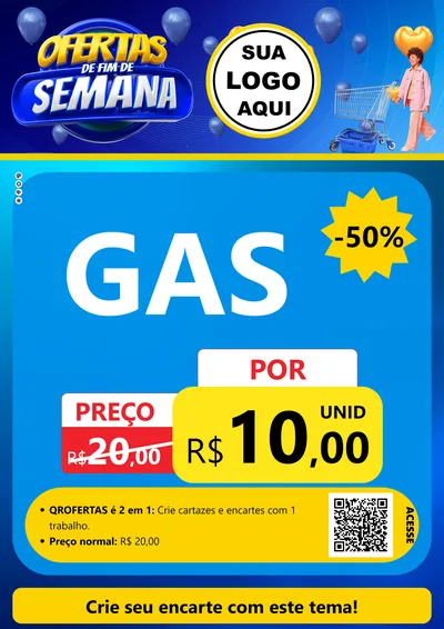 Modelo de Cartaz para Cartaz A4 Vertical com o tema Ofertas de Fim de Semana para Água e gás