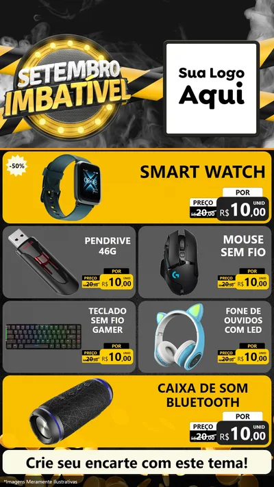 Modelo de TV para TV Vertical com o tema Setembro Imbatível para Informática
