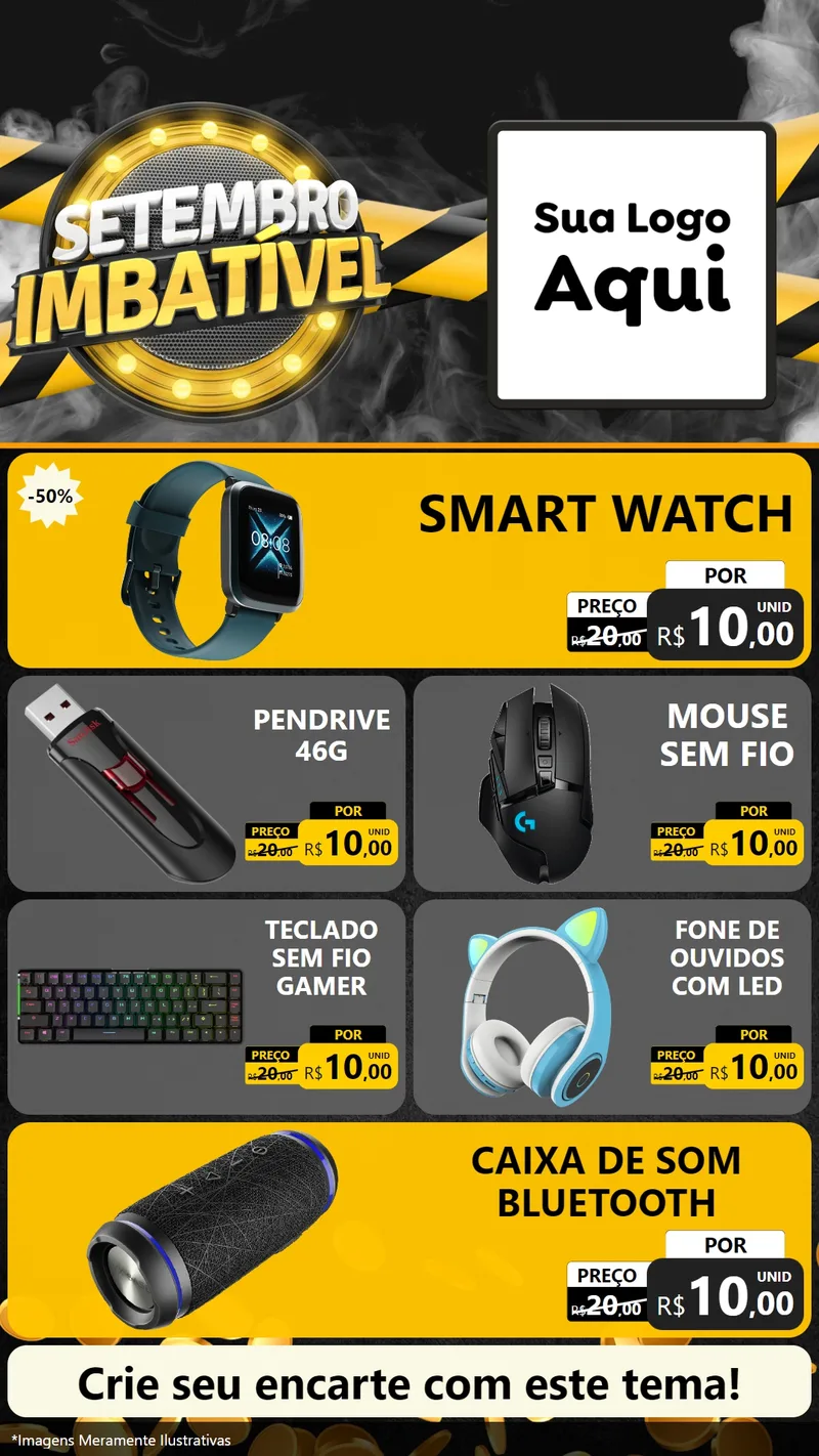 Modelo de TV para TV Vertical com o tema Setembro Imbatível para Informática