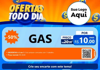 Modelo de Cartaz para Cartaz A4 Horizontal com o tema Ofertas Todo Dia para Água e gás