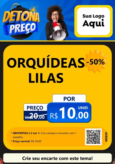 Modelo de Cartaz para Cartaz A4 Vertical com o tema Detona Preços para Floricultura e jardim