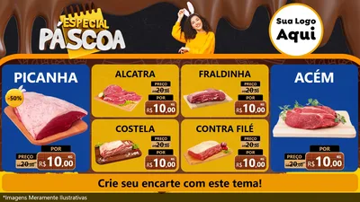 Modelo de TV para TV Horizontal com o tema Especial Páscoa para Açougue