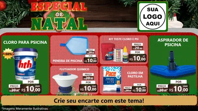 Modelo de TV para TV Horizontal com o tema Especial de Natal para Produtos para Piscina