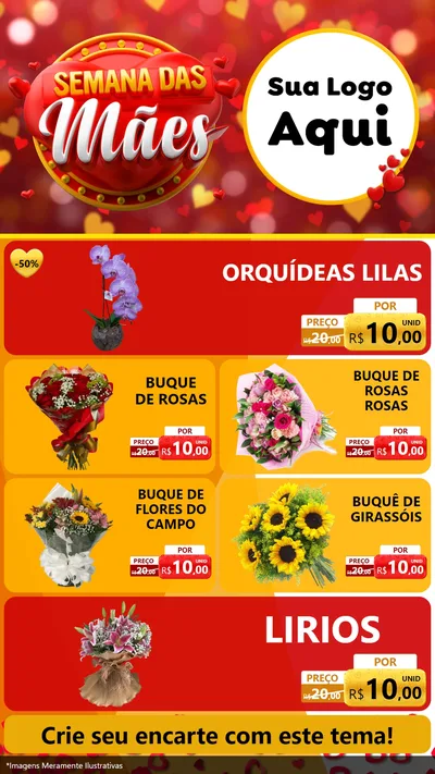 Modelo de TV para TV Vertical com o tema Semana das Mães para Floricultura e jardim