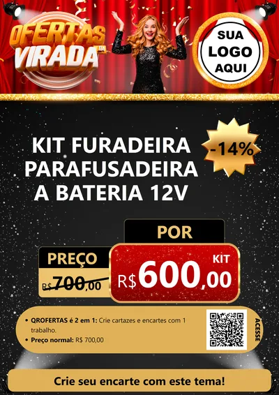 Modelo de Cartaz para Cartaz A4 Vertical com o tema Ofertas da Virada para Maquinas e Ferramentas