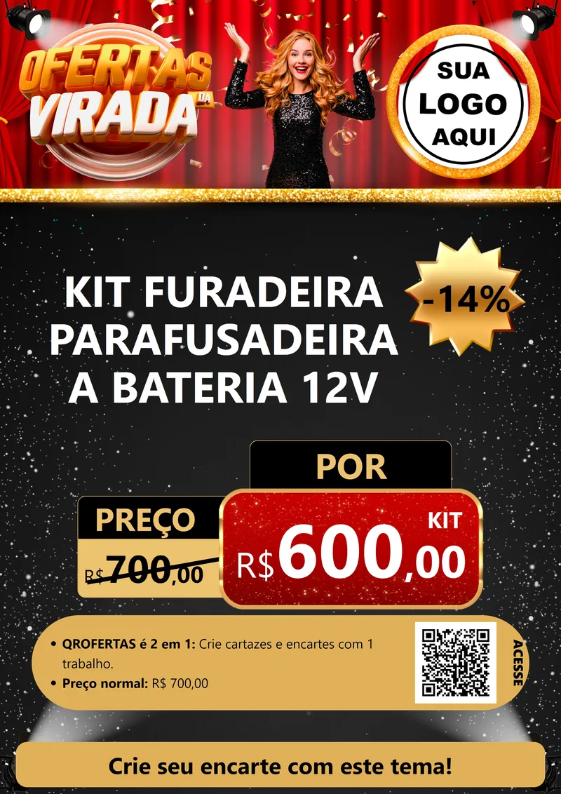 Modelo de Cartaz para Cartaz A4 Vertical com o tema Ofertas da Virada para Maquinas e Ferramentas