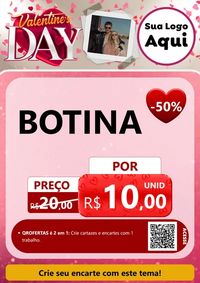 Modelo de Cartaz para Cartaz A4 Vertical com o tema Valentine's Day para Agropecuária