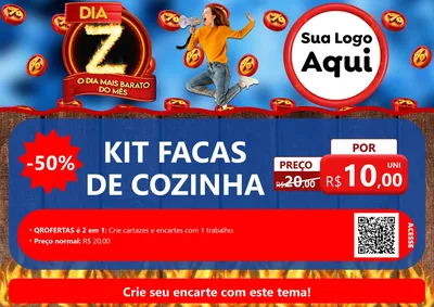 Modelo de Cartaz para Cartaz A4 Horizontal com o tema Dia Z - O Dia Mais Barato Do Mês para Utilidades Domésticas