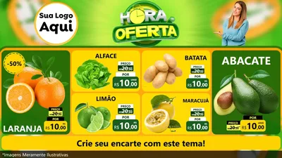 Modelo de TV para TV Horizontal com o tema Hora da Oferta para Hortifrúti