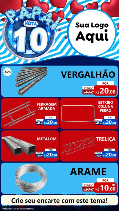 Modelo de TV para TV Vertical com o tema Papai Nota 10 para Ferragens
