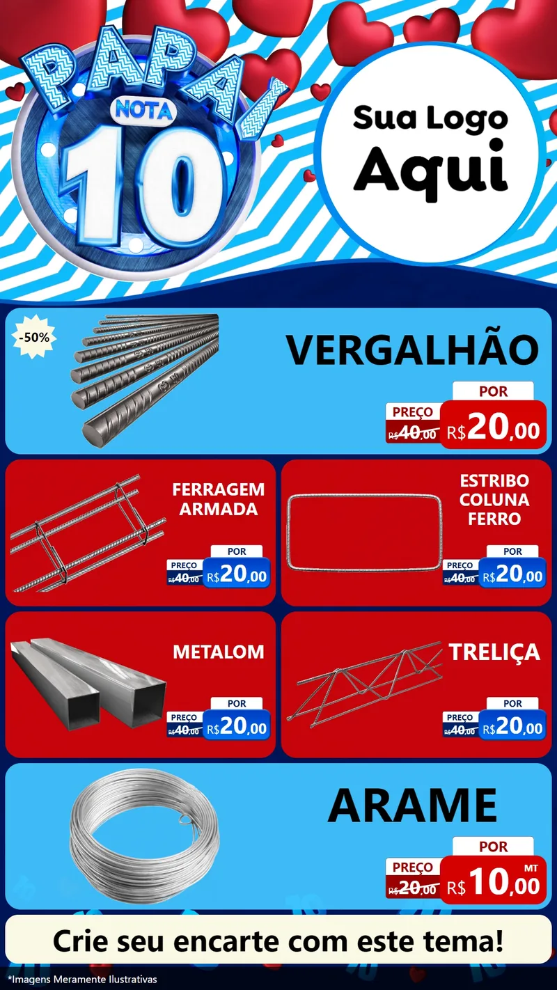 Modelo de TV para TV Vertical com o tema Papai Nota 10 para Ferragens